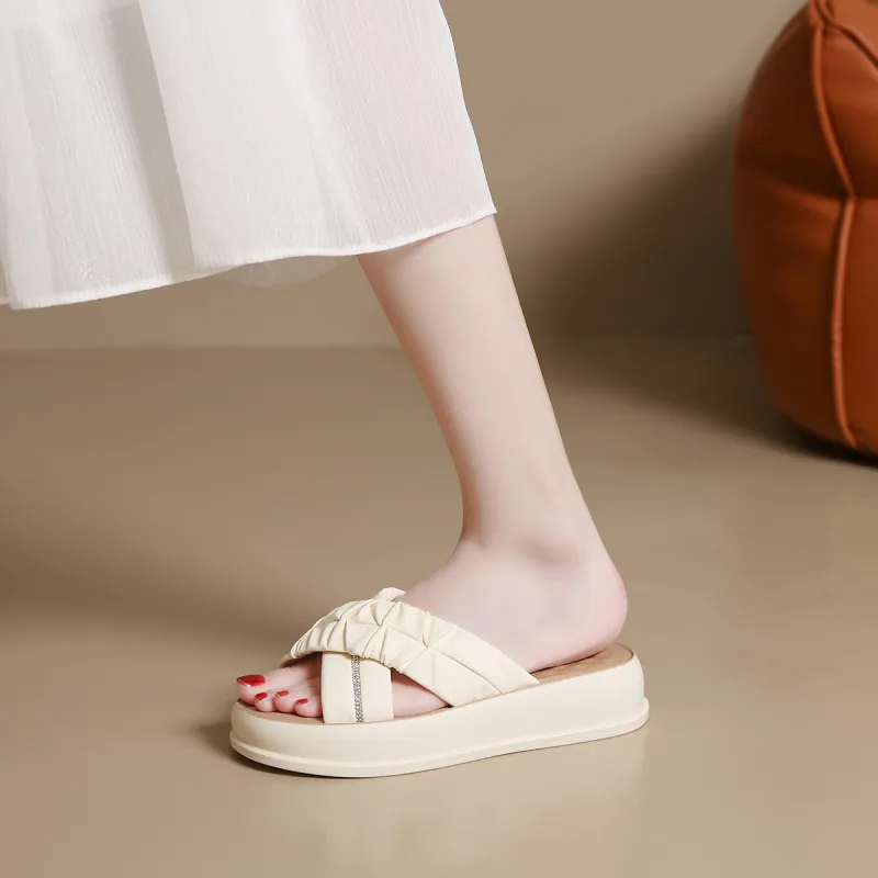 Mulinsen PU Polyurethane Stitching Abrasion Resistant Slide Slippers Women's-1