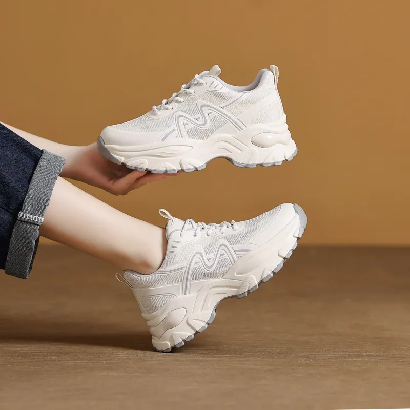 Mulinsen Abrasion Resistant Breathable Low Top Chunky Sneakers Women's-4
