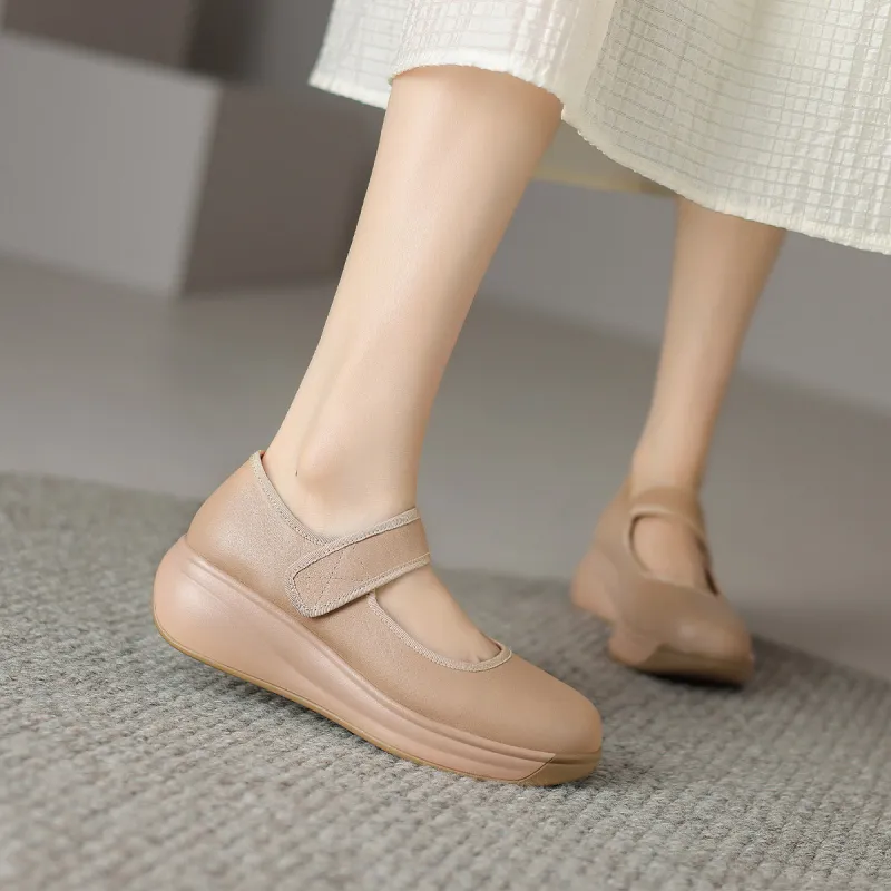 Mulinsen Casual Single Shoes Women's Nude-5