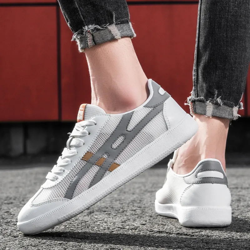 Mulinsen White Sneakers Abrasion Resistant, Breathable, Lightweight Low Top Casual Shoes Men's-11