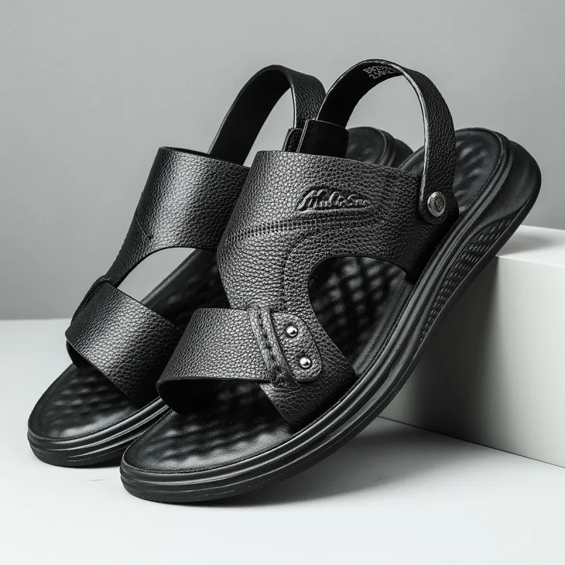Mulinsen Beach Sandals Men Brown Black-6