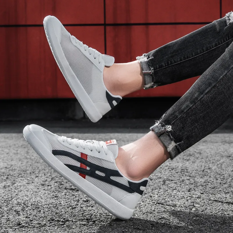 Mulinsen White Sneakers Abrasion Resistant, Breathable, Lightweight Low Top Casual Shoes Men's-5
