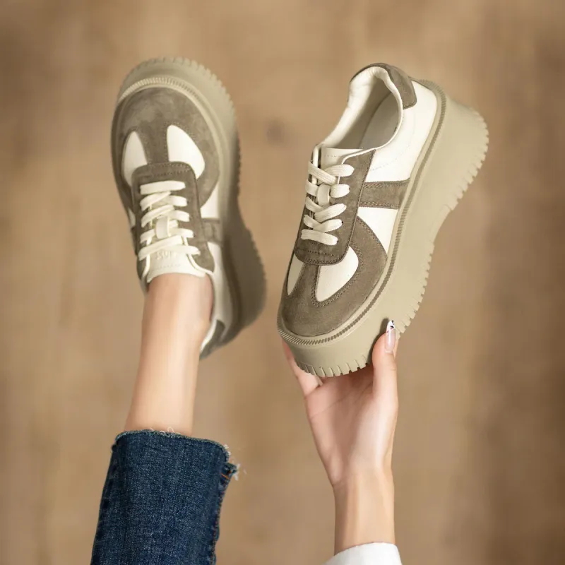 Mulinsen Lightweight And Wear-resistant Low-Top Casual Shoes Women's Beige Brown-1
