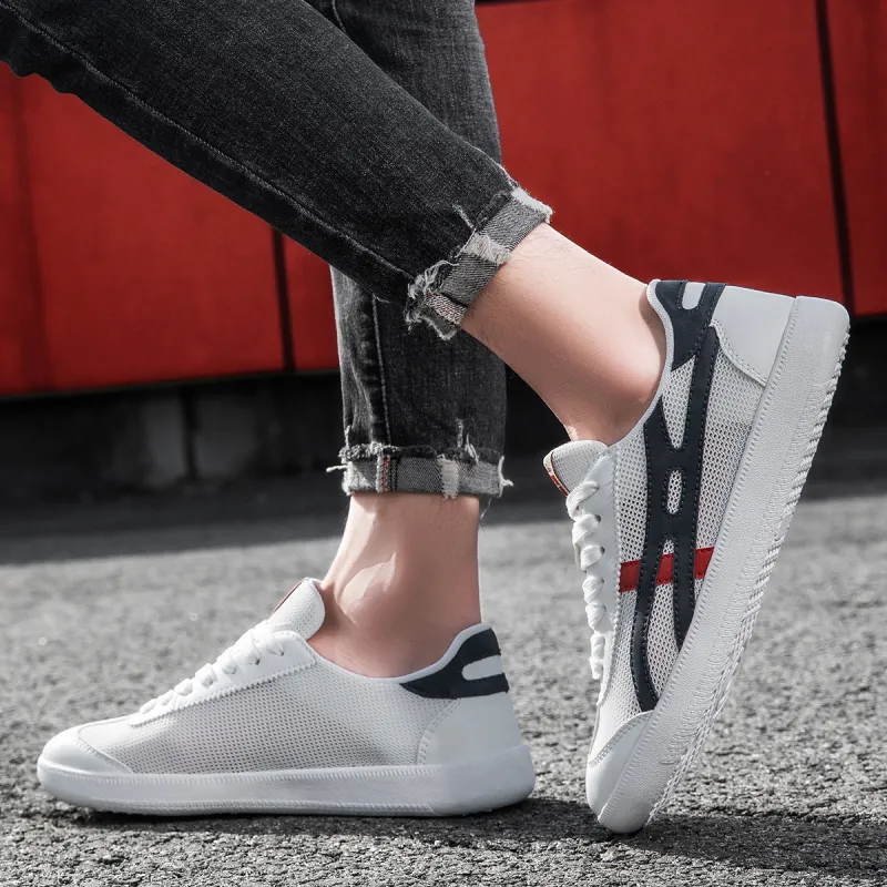 Mulinsen White Sneakers Abrasion Resistant, Breathable, Lightweight Low Top Casual Shoes Men's-4