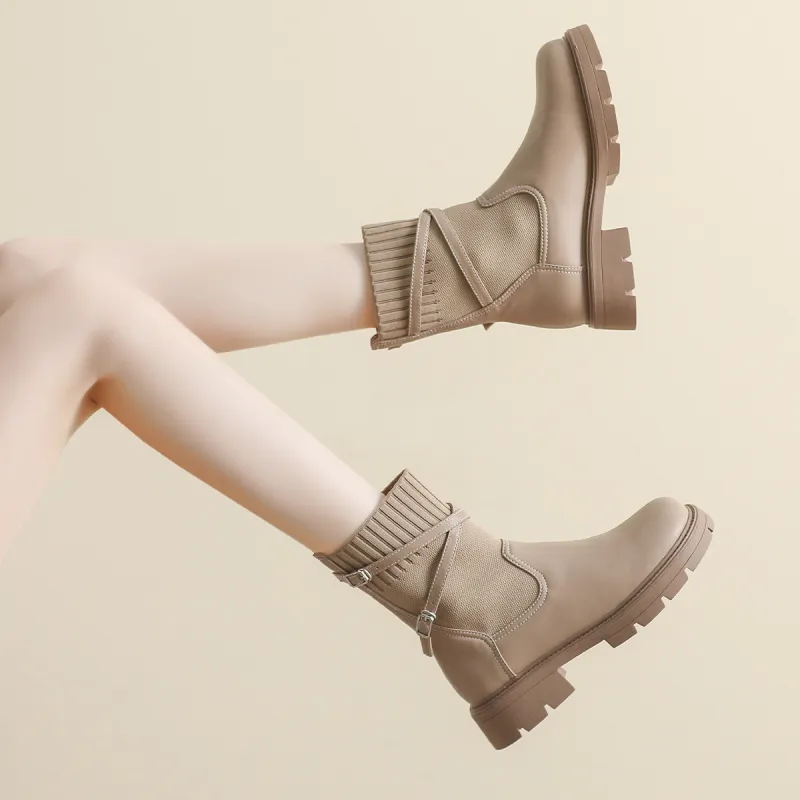 Mulinsen Crisscross Strappy Boots Women's-9