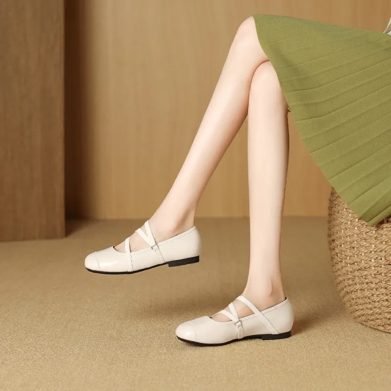 Mulinsen Ballet Shoes Casual Single Shoes Approx. 1.2CM Women's-1