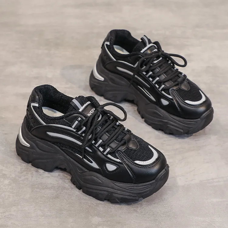 Mulinsen Low Top Chunky Sneakers 6cm Women's Black-5