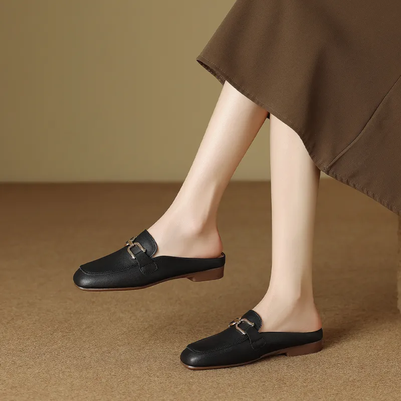 Mulinsen Stitching Metal Abrasion Resistant Closed Toe Slippers Women's-9