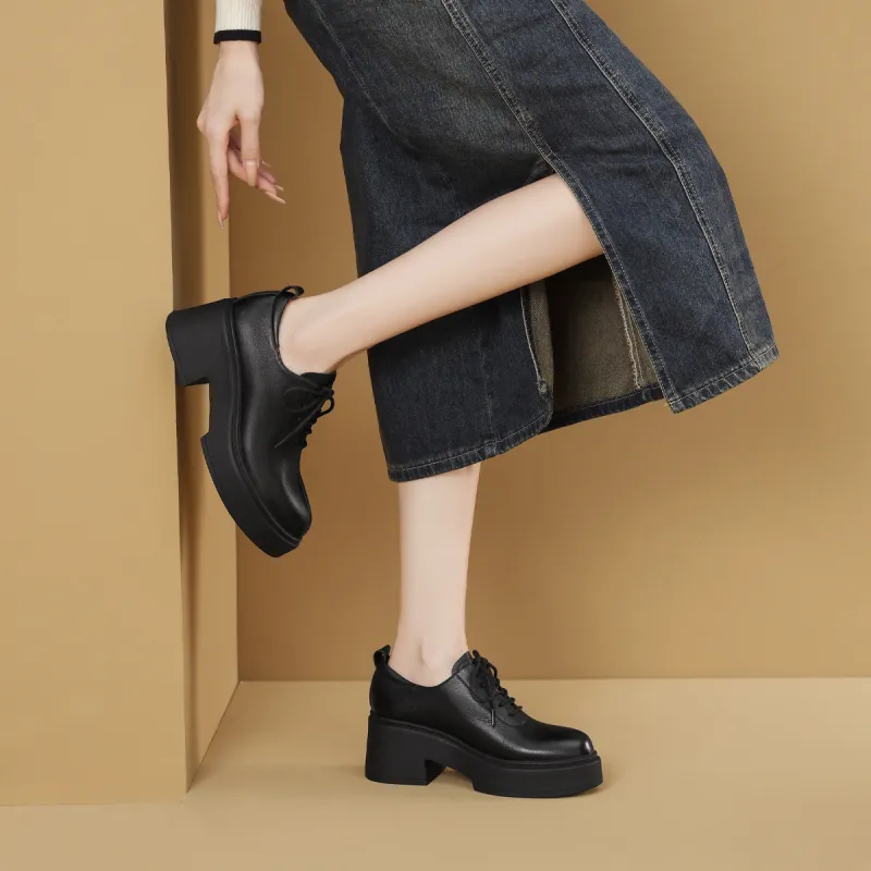 Mulinsen Oxford Shoes Casual Single Shoes 7CM Women's-13