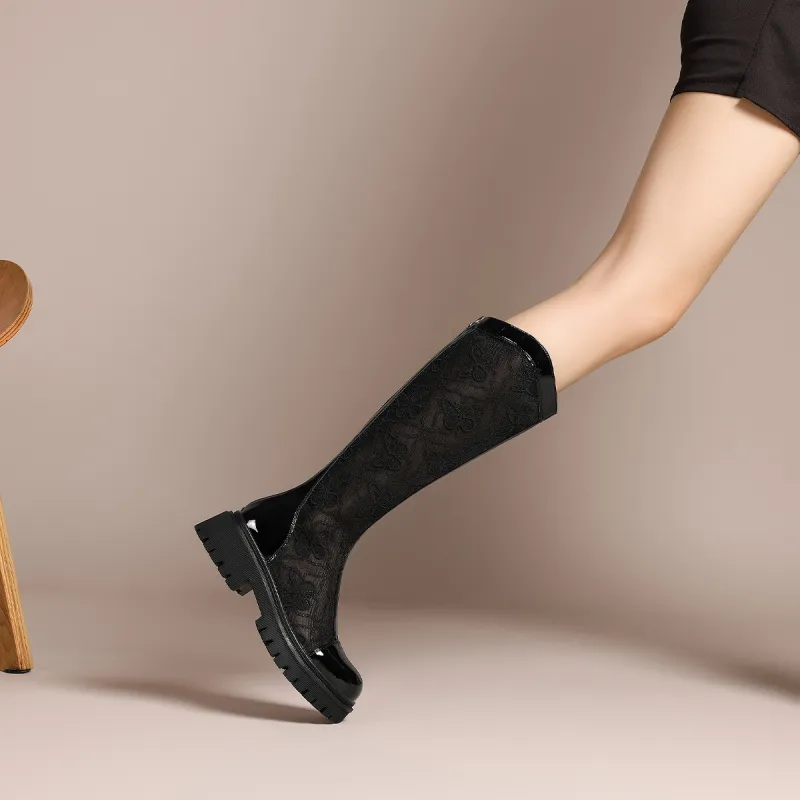 Mulinsen Sandals Knee high Boots Approx. 5CM Women's-12