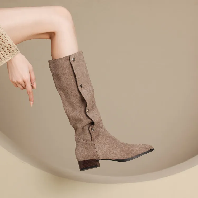 Mulinsen Knee-high Boots 3cm Women's-5