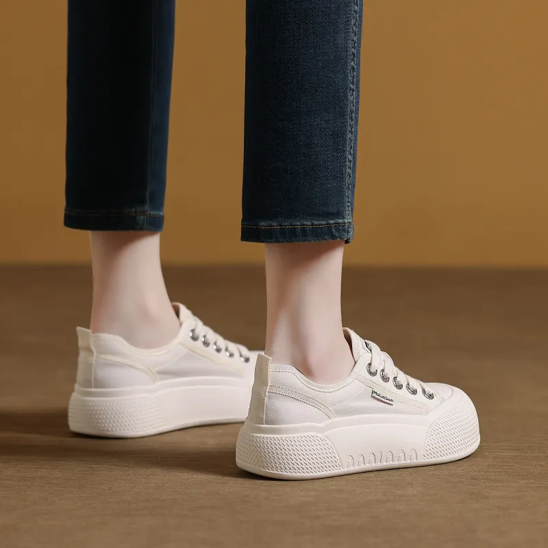 Mulinsen Height Increasing Abrasion Resistant Lightweight Low Top Skateboard Shoes Women's-4