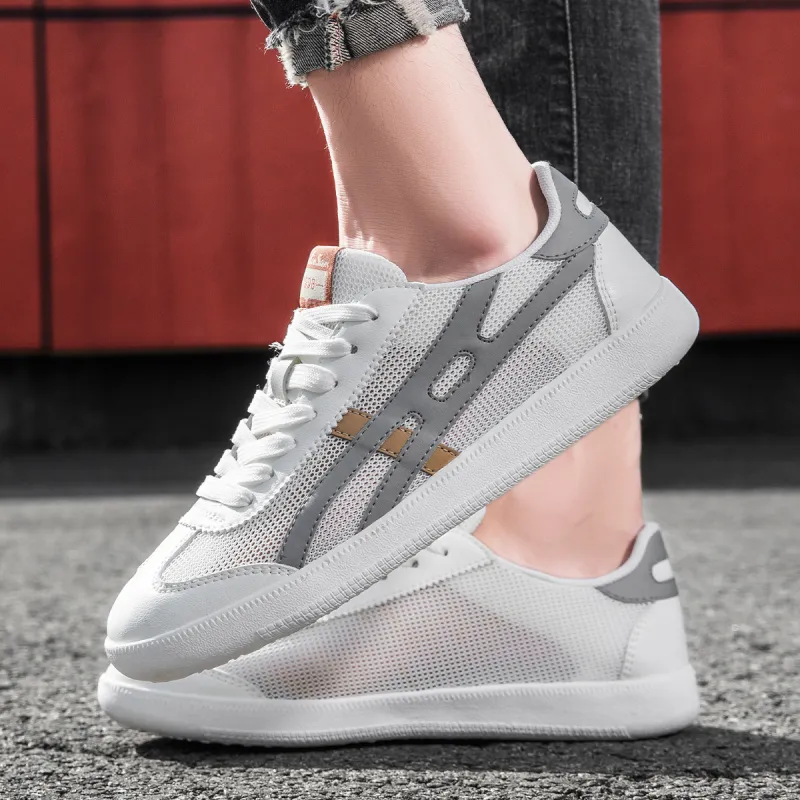 Mulinsen White Sneakers Abrasion Resistant, Breathable, Lightweight Low Top Casual Shoes Men's-10