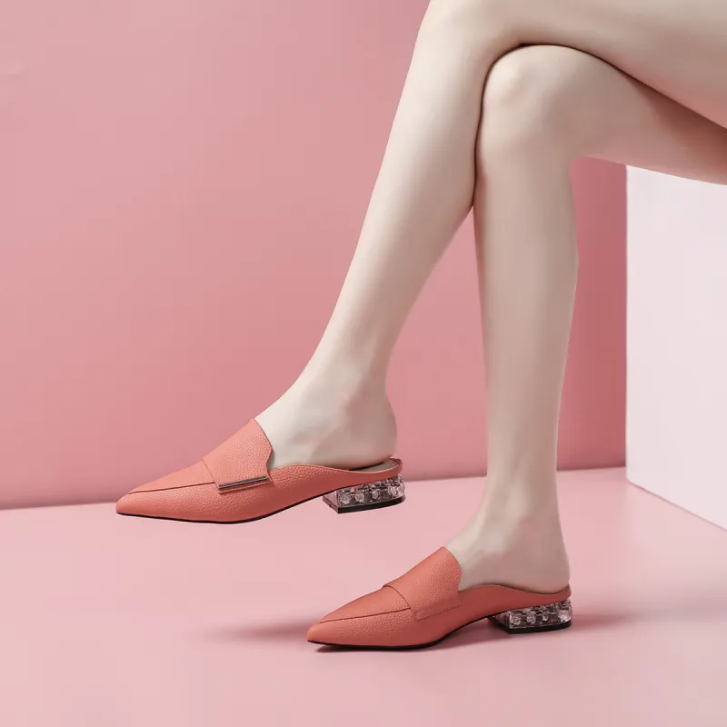 Mulinsen Rubber Sole Stitching Abrasion Resistant Slip Resistant Closed Toe Slippers Women's Orange-6