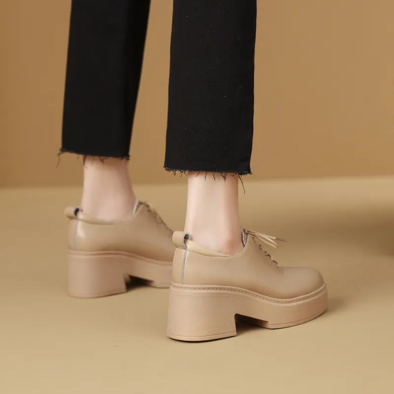 Mulinsen Oxford Shoes Casual Single Shoes 7CM Women's-4