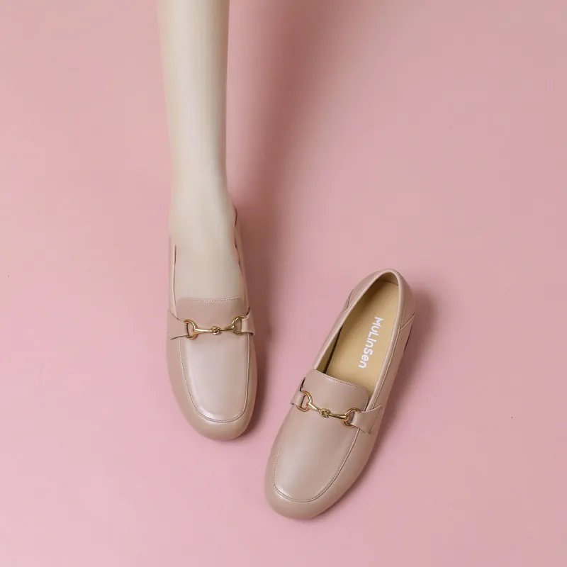 Mulinsen Loafers 3.7CM Women's Nude-6