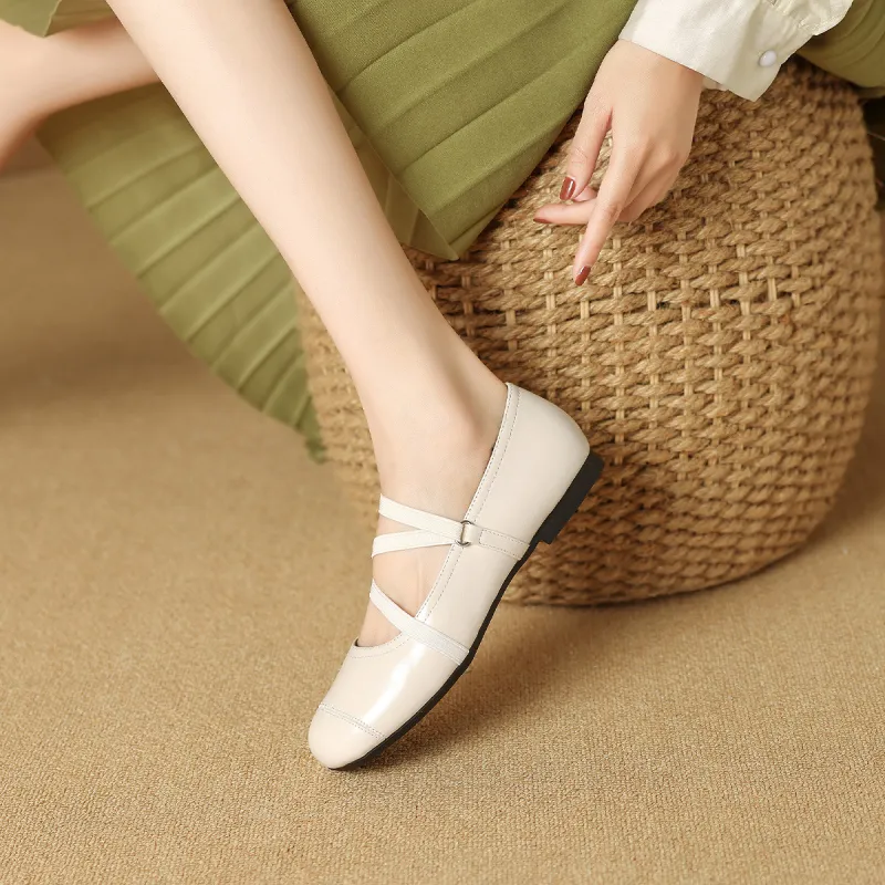 Mulinsen Ballet Shoes Casual Single Shoes Approx. 1.2CM Women's-6