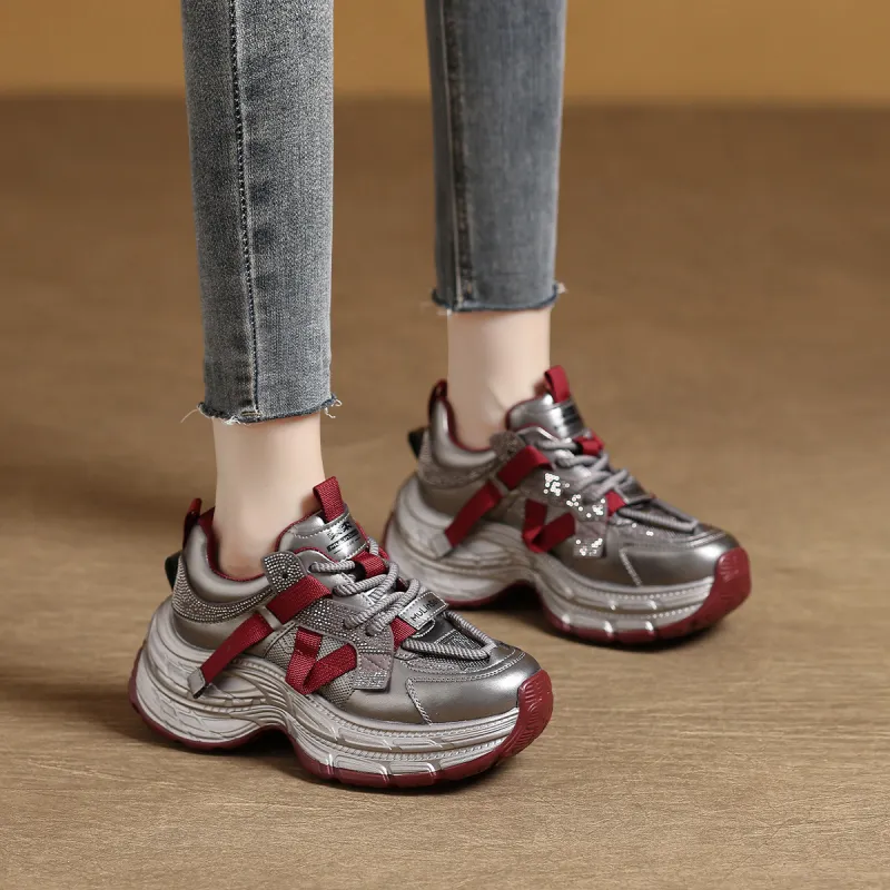 Mulinsen Height Increasing Low-Top Chunky Sneakers Women's-2