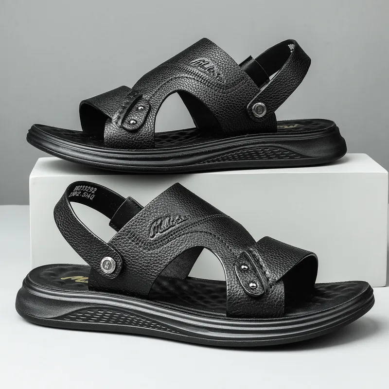 Mulinsen Beach Sandals Men Brown Black-7