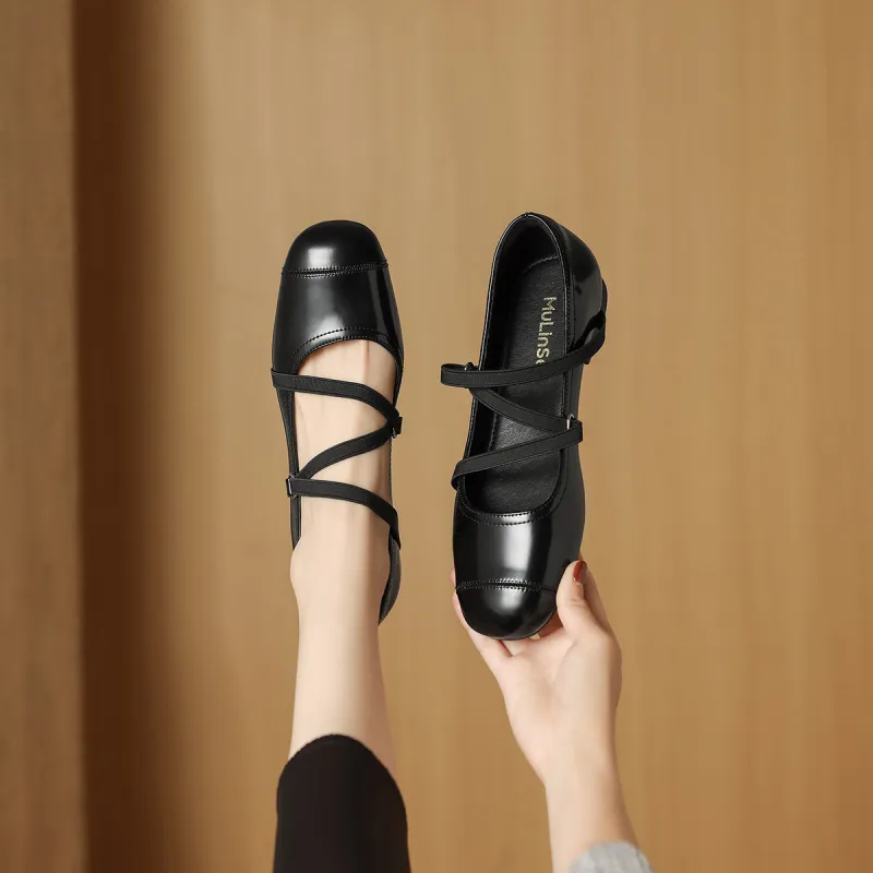 Mulinsen Ballet Shoes Casual Single Shoes Approx. 1.2CM Women's-8
