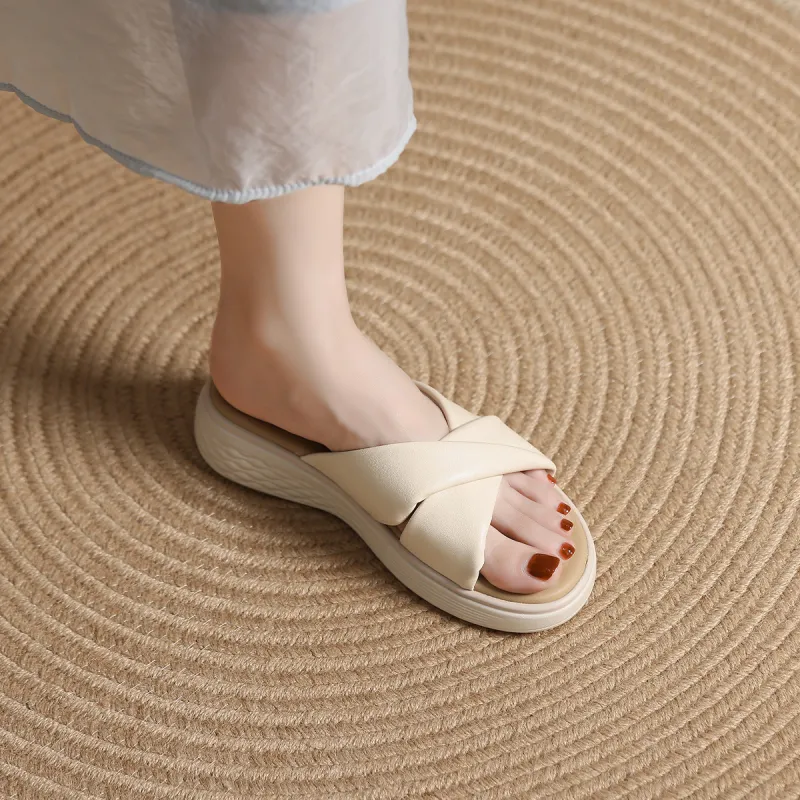 Mulinsen PU Polyurethane Stitching Abrasion Resistant Slide Slippers Women's-10