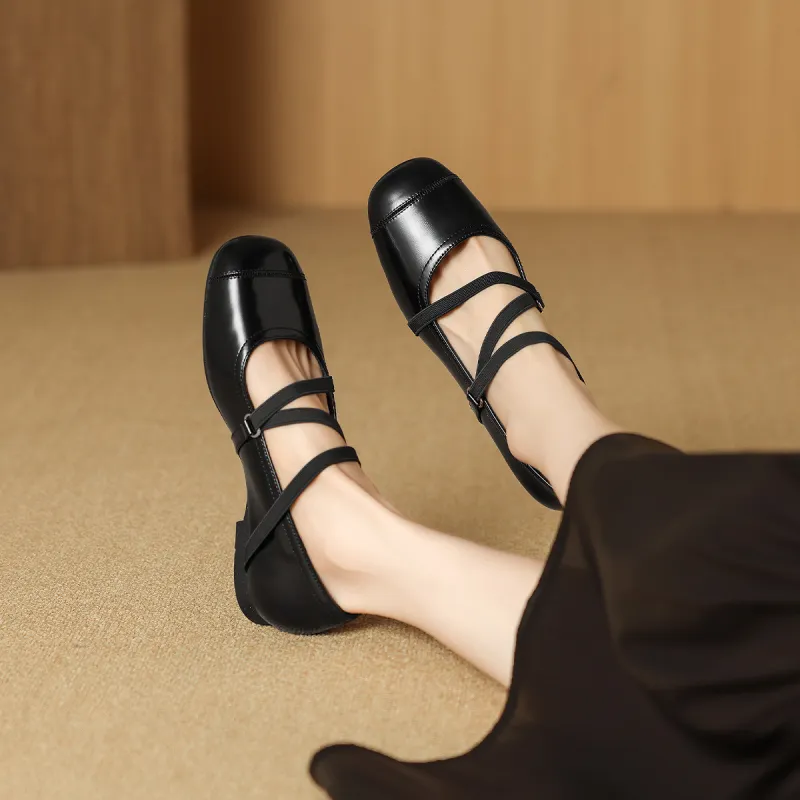 Mulinsen Ballet Shoes Casual Single Shoes Approx. 1.2CM Women's-12