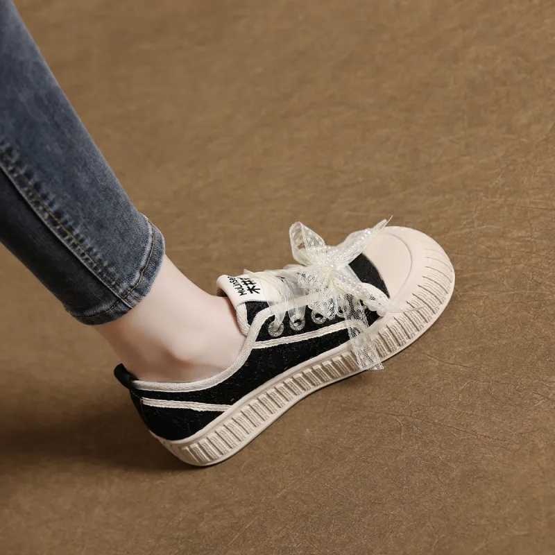 Mulinsen Espadrilles Abrasion Resistant, Lightweight, And Breathable Low Top Skateboard Shoes Women's-7