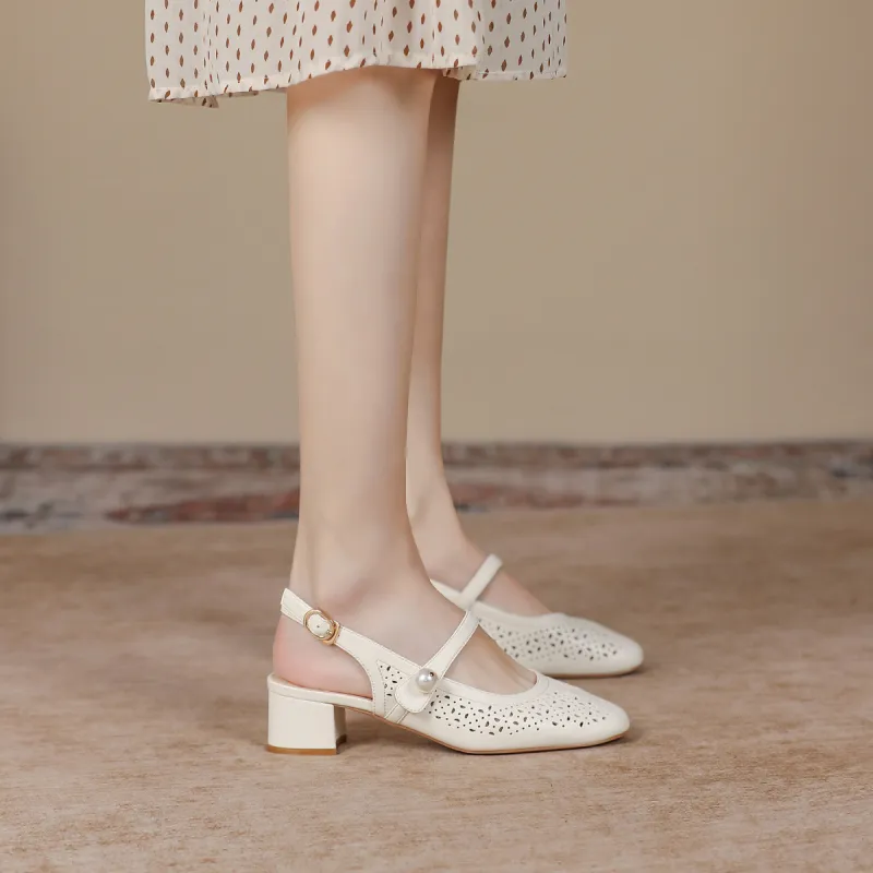 Mulinsen Chunky Heel High Heels 4.3cm Women's-8