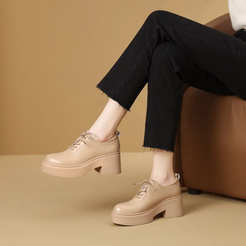 Mulinsen Oxford Shoes Casual Single Shoes 7CM Women's-6
