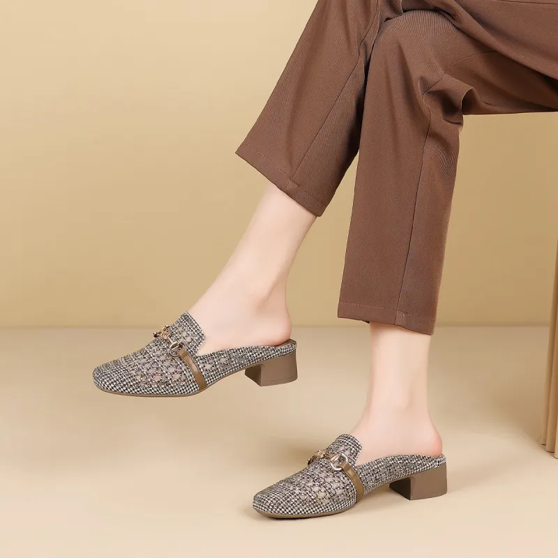 Mulinsen Rubber Sole Abrasion Resistant Closed Toe Slippers Women's-1