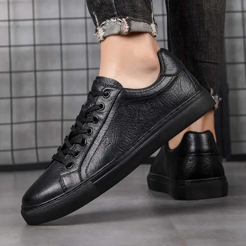 Mulinsen Slip Resistant, Abrasion Resistant, Lightweight Low Top Skateboard Shoes Men's Black-4