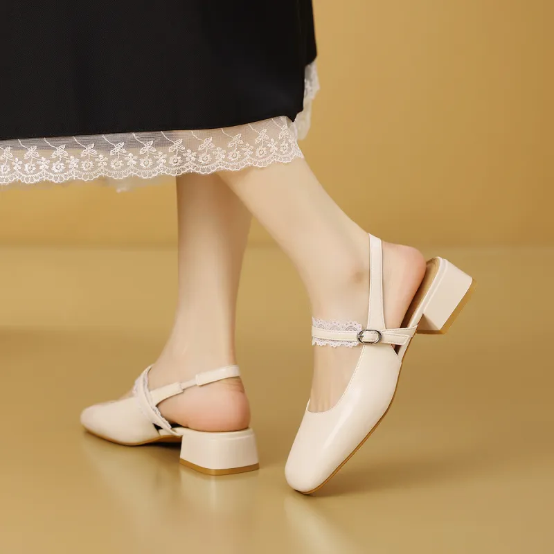 Mulinsen Chunky Heel High Heels Approx. 3CM Women's-10