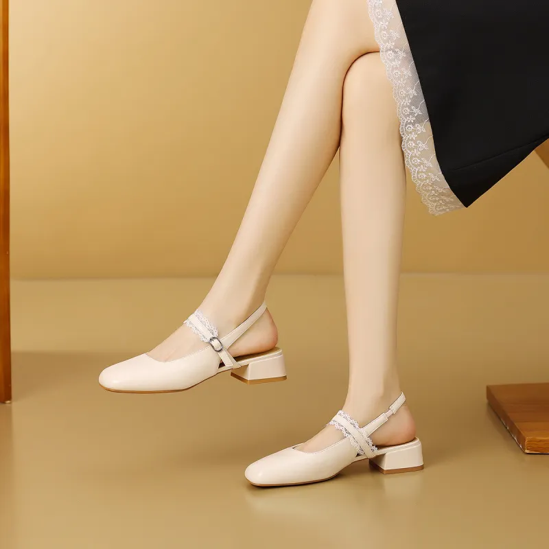Mulinsen Chunky Heel High Heels Approx. 3CM Women's-7