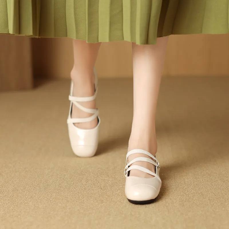 Mulinsen Ballet Shoes Casual Single Shoes Approx. 1.2CM Women's-3