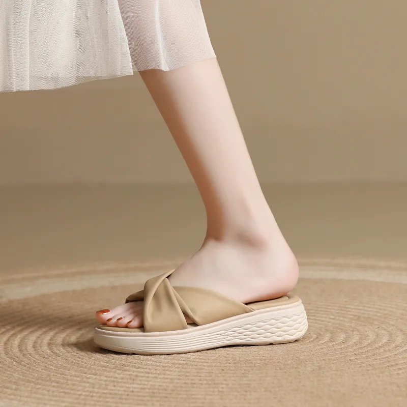 Mulinsen PU Polyurethane Stitching Abrasion Resistant Slide Slippers Women's-2