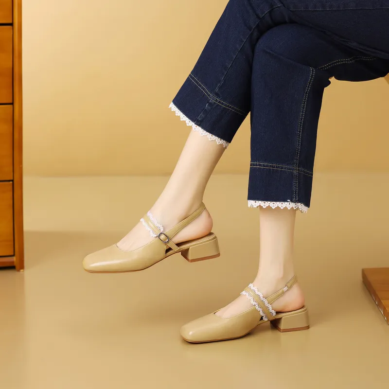 Mulinsen Chunky Heel High Heels Approx. 3CM Women's-2