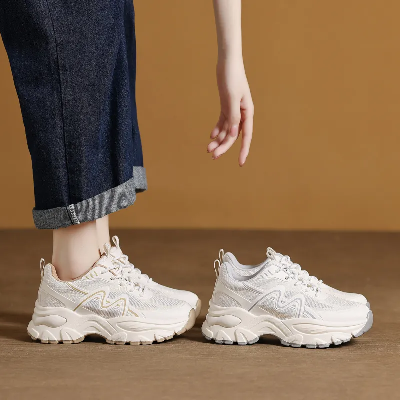 Mulinsen Abrasion Resistant Breathable Low Top Chunky Sneakers Women's-2