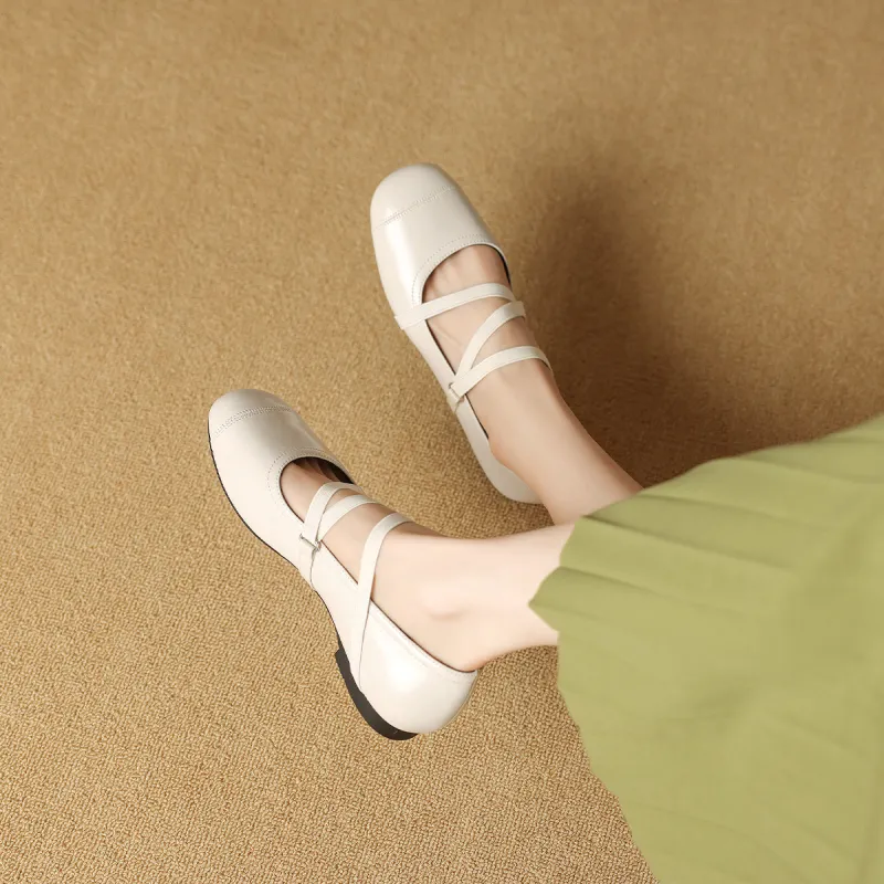 Mulinsen Ballet Shoes Casual Single Shoes Approx. 1.2CM Women's-5