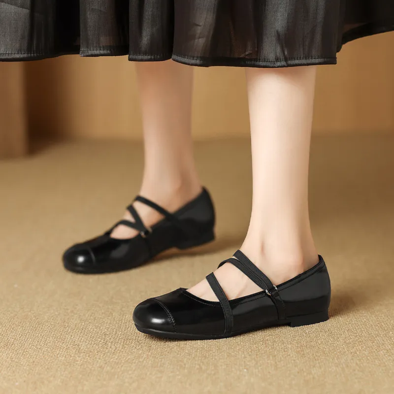 Mulinsen Ballet Shoes Casual Single Shoes Approx. 1.2CM Women's-11