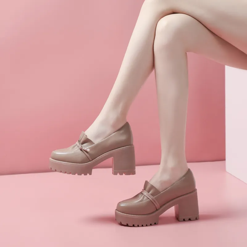 Mulinsen Loafers 8.5cm Women's Nude-3