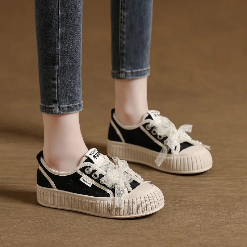 Mulinsen Espadrilles Abrasion Resistant, Lightweight, And Breathable Low Top Skateboard Shoes Women's-8