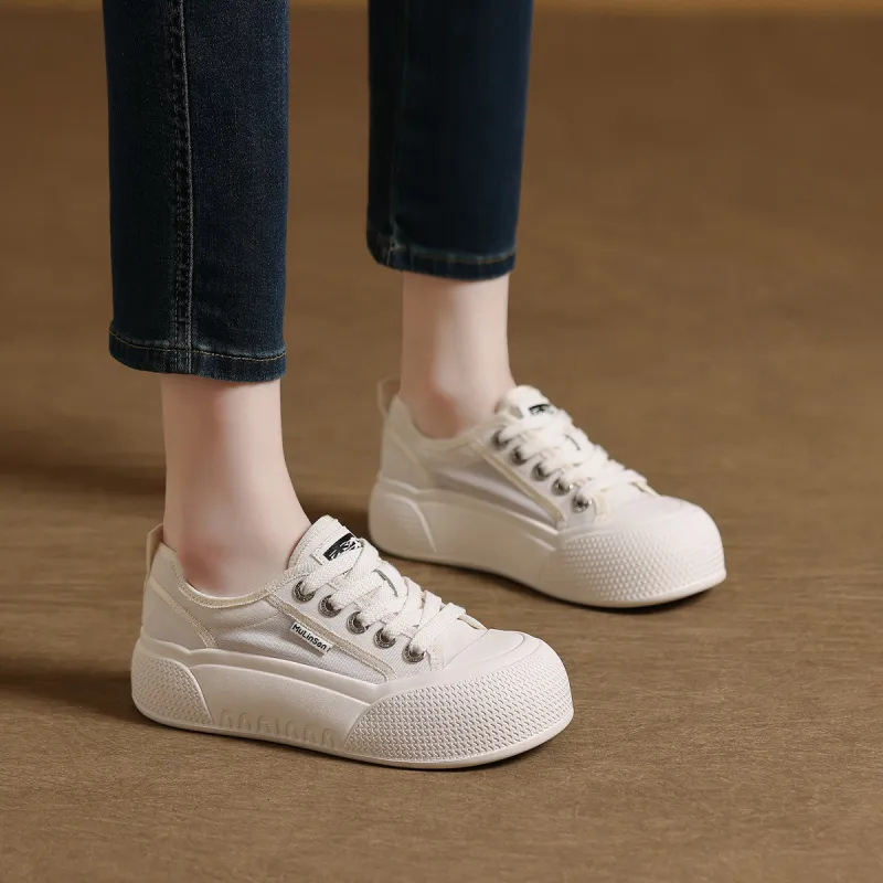 Mulinsen Height Increasing Abrasion Resistant Lightweight Low Top Skateboard Shoes Women's-1