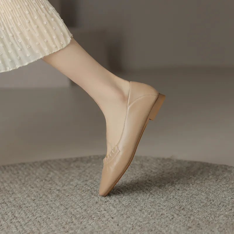 Mulinsen Casual Single Shoes 1.2CM Women's Nude-2