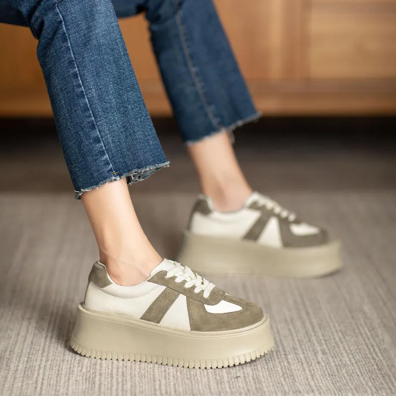Mulinsen Lightweight And Wear-resistant Low-Top Casual Shoes Women's Beige Brown-2
