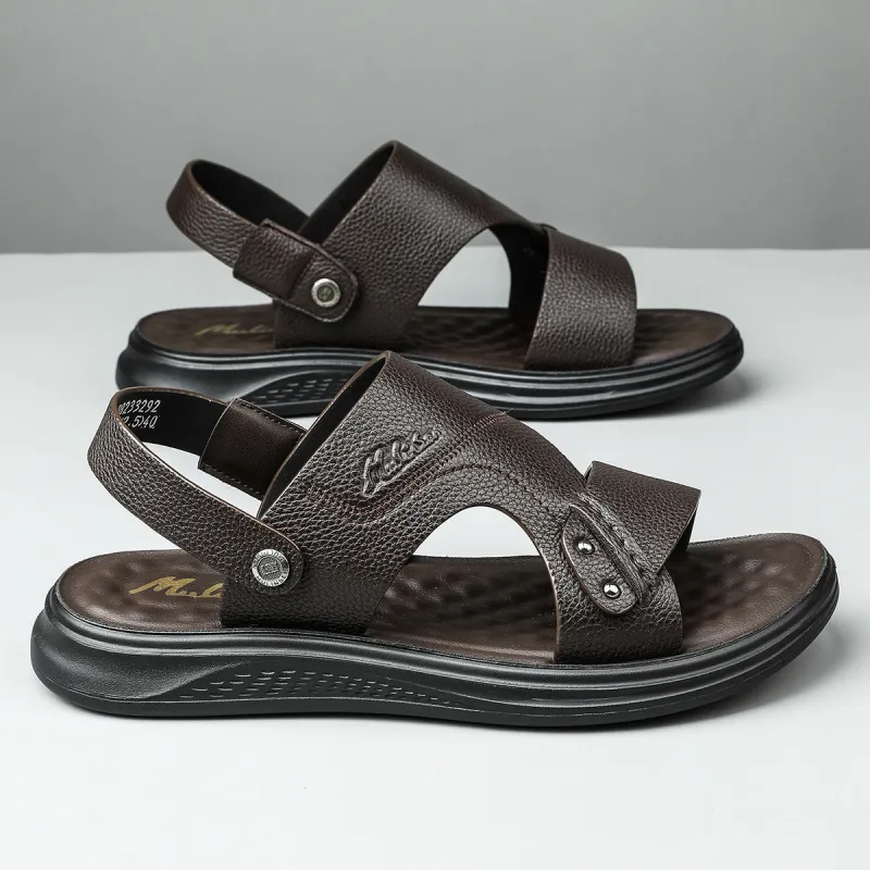 Mulinsen Beach Sandals Men Brown Black-1