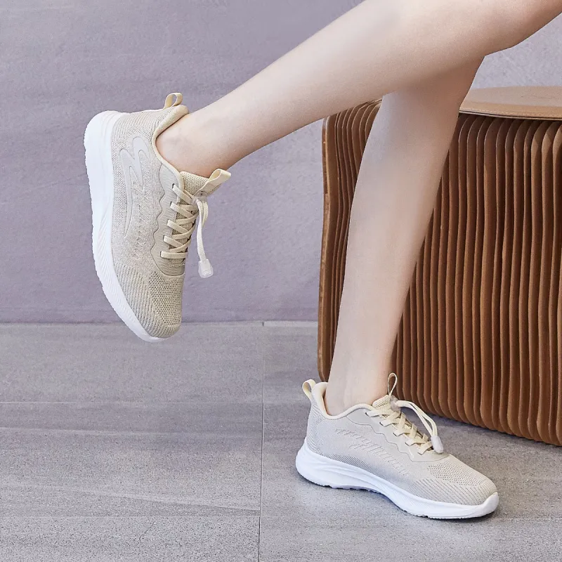 Mulinsen Height Increasing Breathable Low-Top Casual Shoes 3cm Women's-11