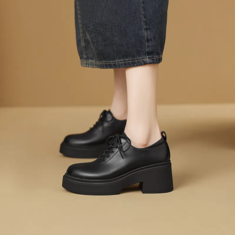 Mulinsen Oxford Shoes Casual Single Shoes 7CM Women's-9