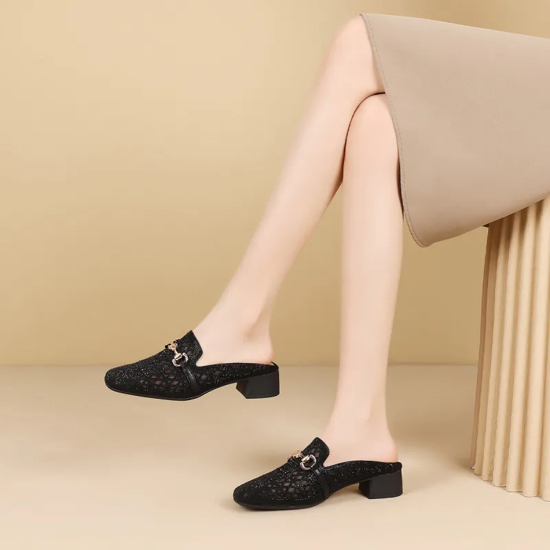 Mulinsen Rubber Sole Abrasion Resistant Closed Toe Slippers Women's-7