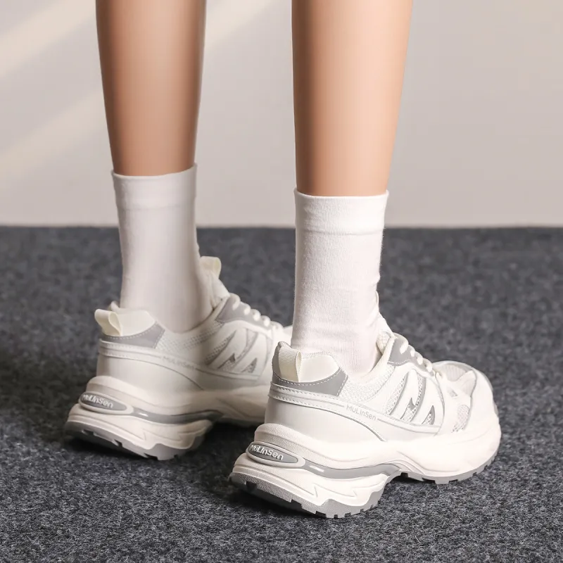 Mulinsen Height Increasing Wear Resistant Lightweight Breathable Slip Resistant Low Top Chunky Sneakers Women's-3
