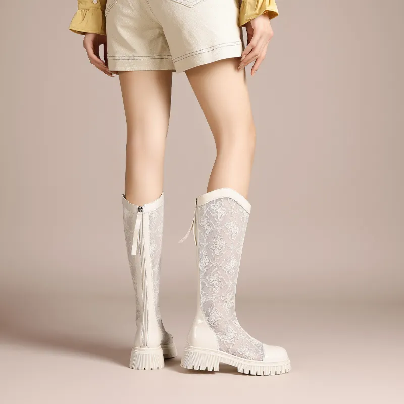 Mulinsen Sandals Knee high Boots Approx. 5CM Women's-3